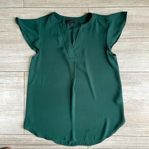 JCrew Dark Green Sleeveless Blouse 0 Petite
